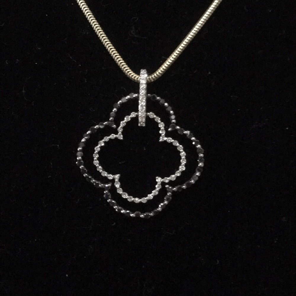 Effy Designer 14k White and Black Diamond Necklace